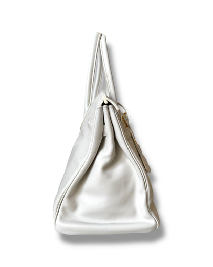 Sac Hermès Birkin 35 cuir lisse blanc