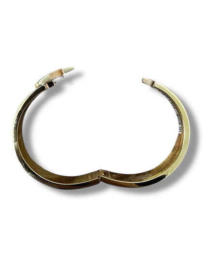 Bracelet Hermès Clic H doré et vert d'eau