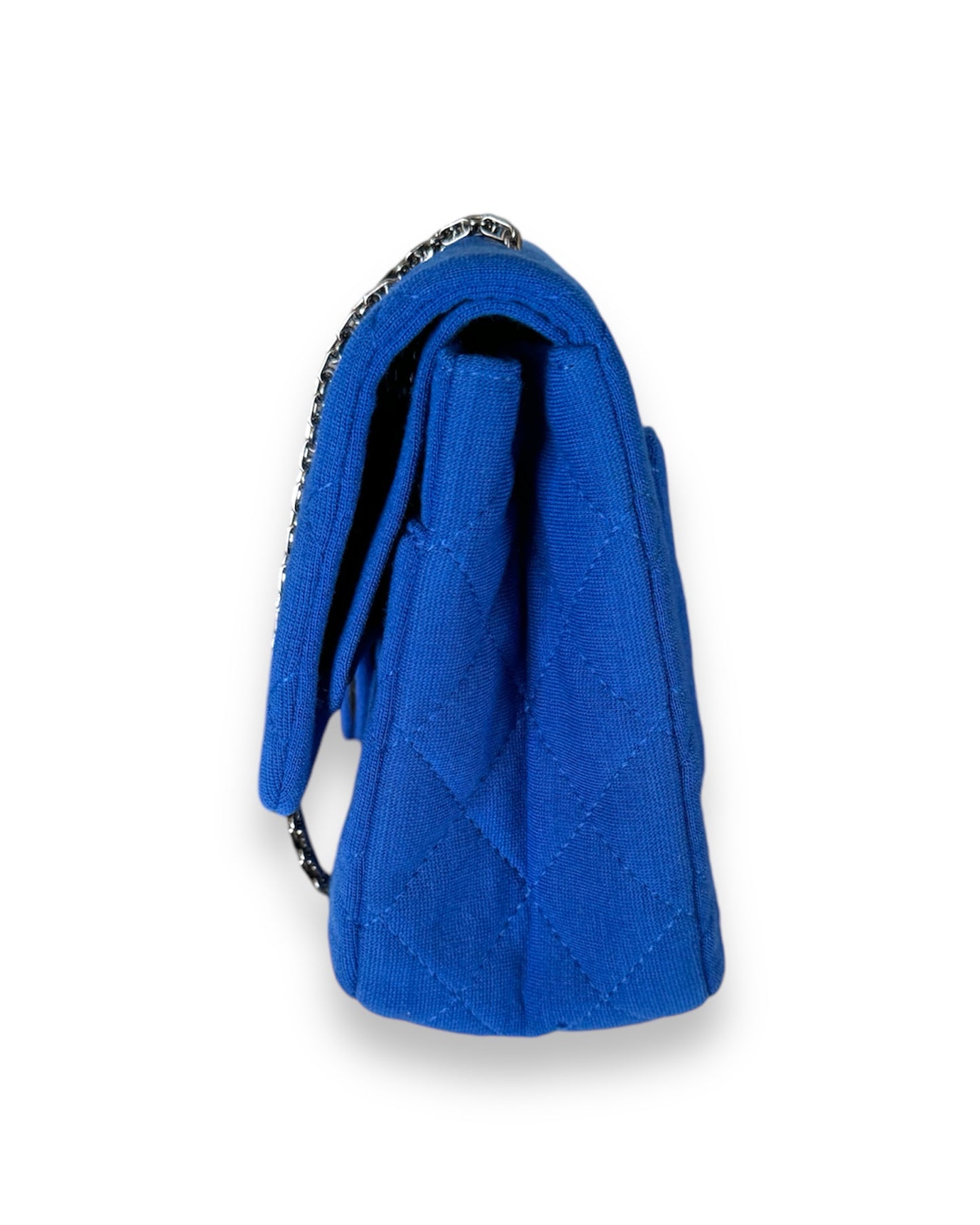 Sac Chanel 2.55 en jersey bleu