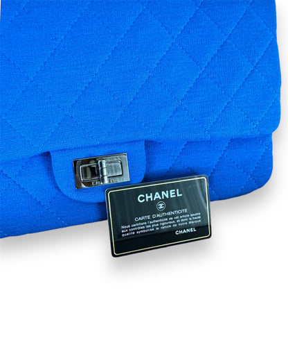 Sac Chanel 2.55 en jersey bleu