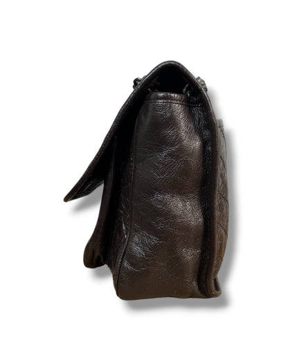 Sac Saint Laurent Niki medium cuir froissé marron