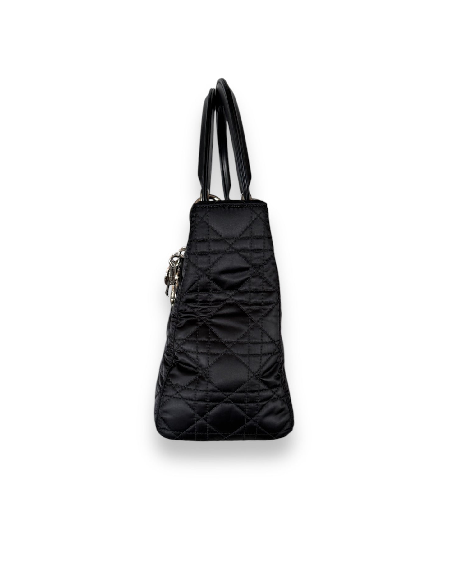 Sac Lady Dior en nylon et cuir noir