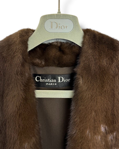 Manteau Christian Dior en fourrure de vison marron