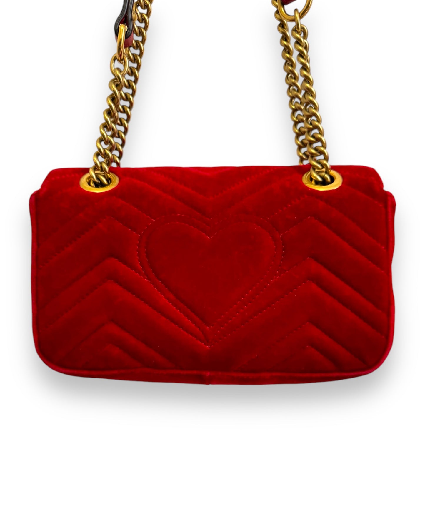 Sac Gucci GG Marmont en velours rouge