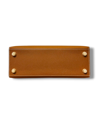 Sac Hermès Kelly 25 sellier cuir epsom gold