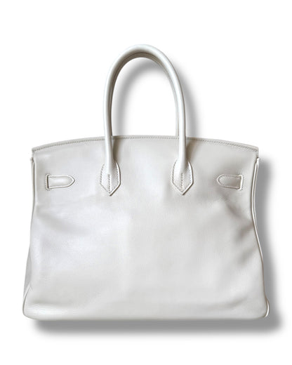 Sac Hermès Birkin 35 cuir lisse blanc