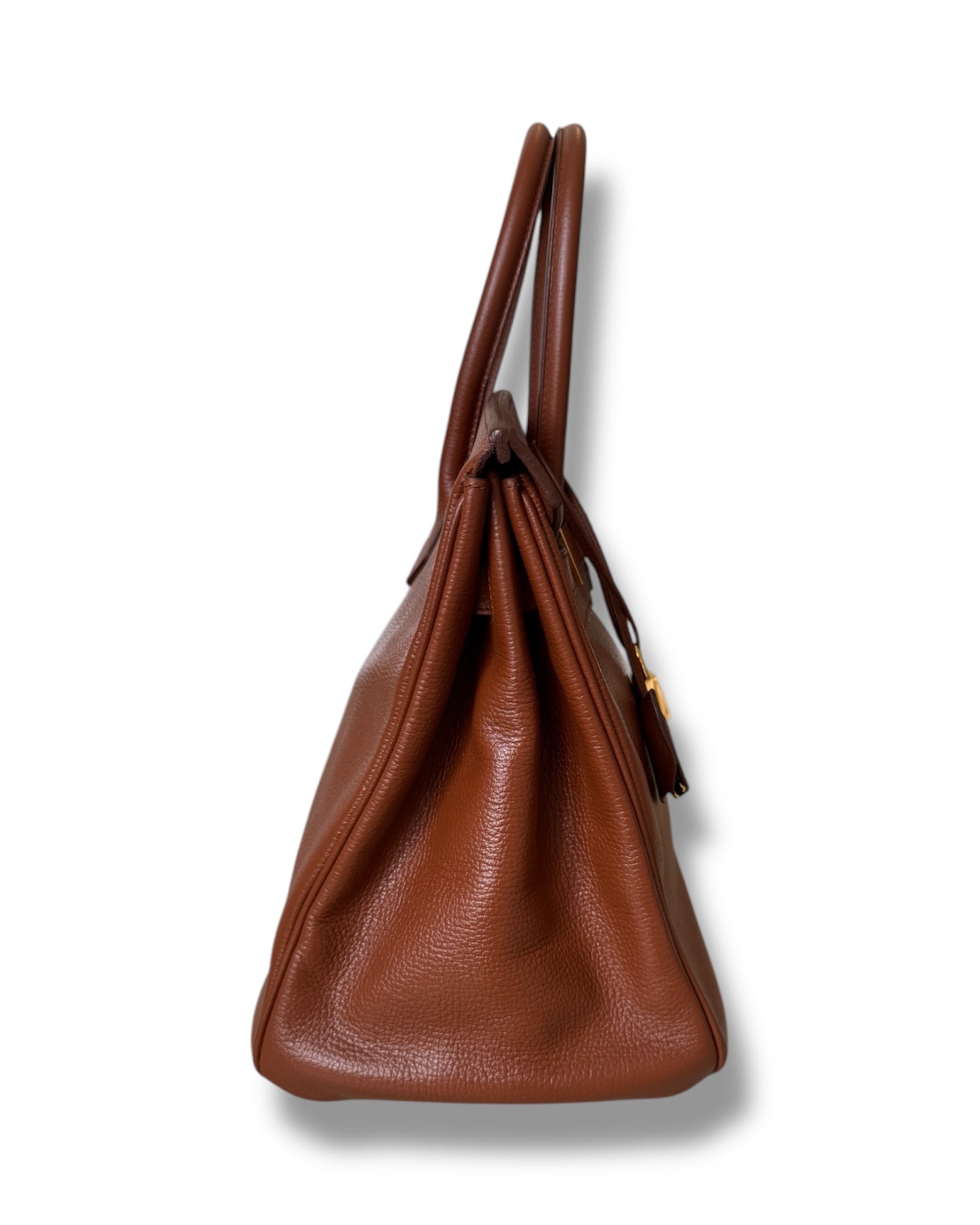 Sac Hermès Birkin 35 marron de 2005 en cuir et bijoux doré.
