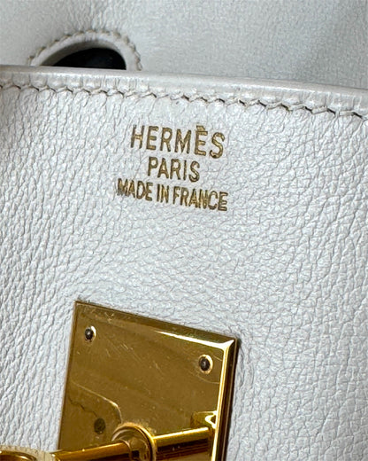 Sac Hermès Birkin 35 cuir lisse blanc