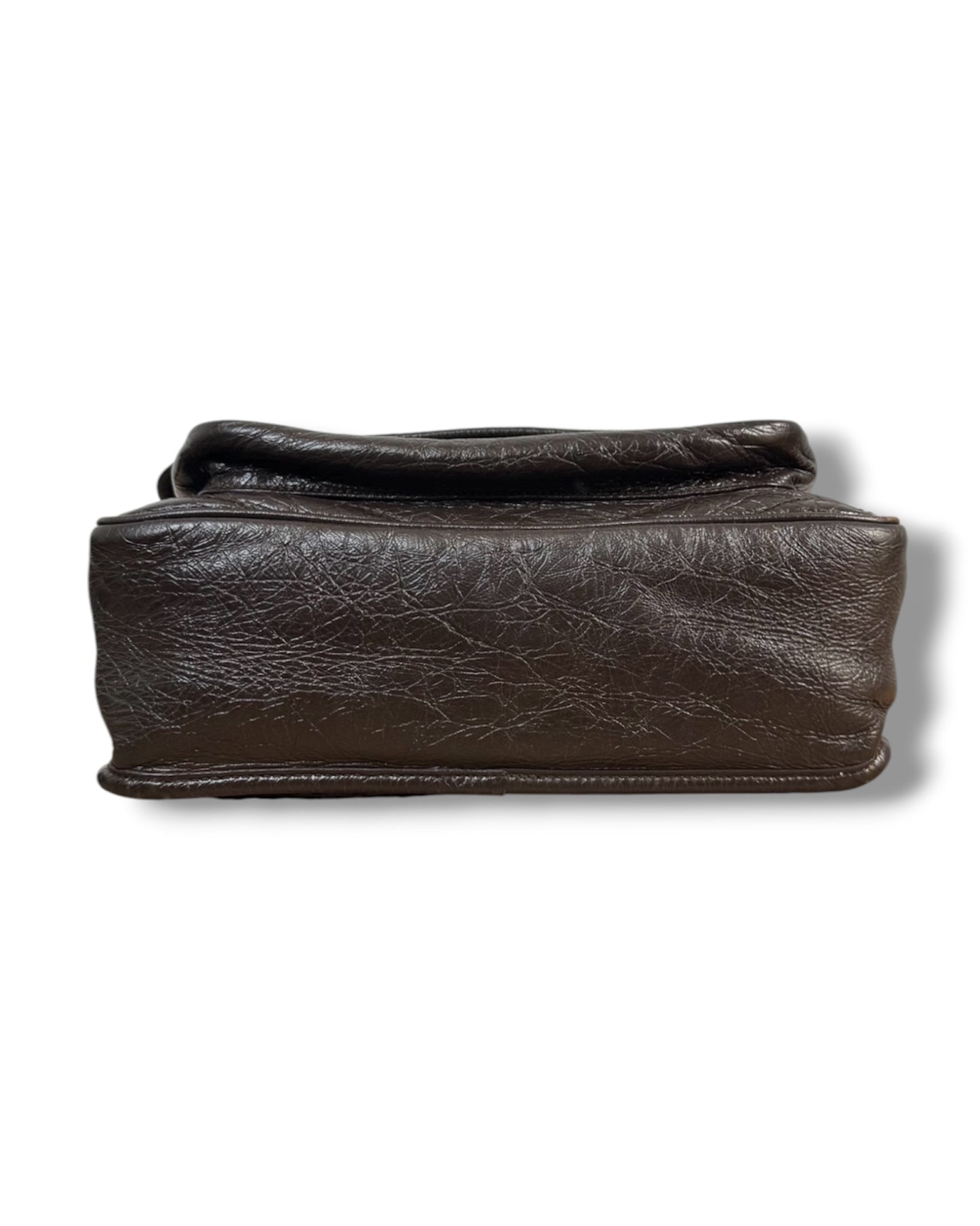 Sac Saint Laurent Niki medium cuir froissé marron