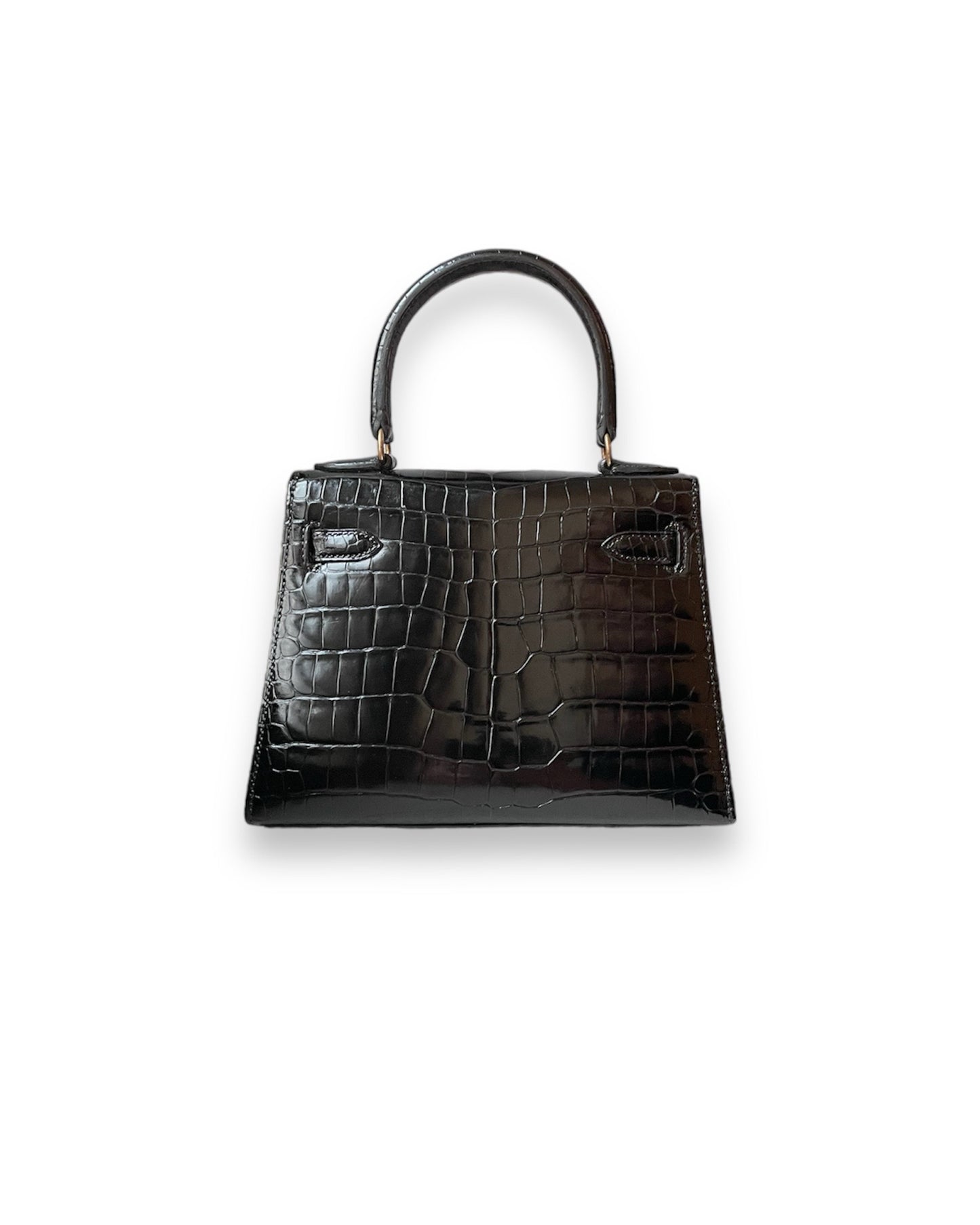 Kelly mini Hermès en crocodile porosus noir