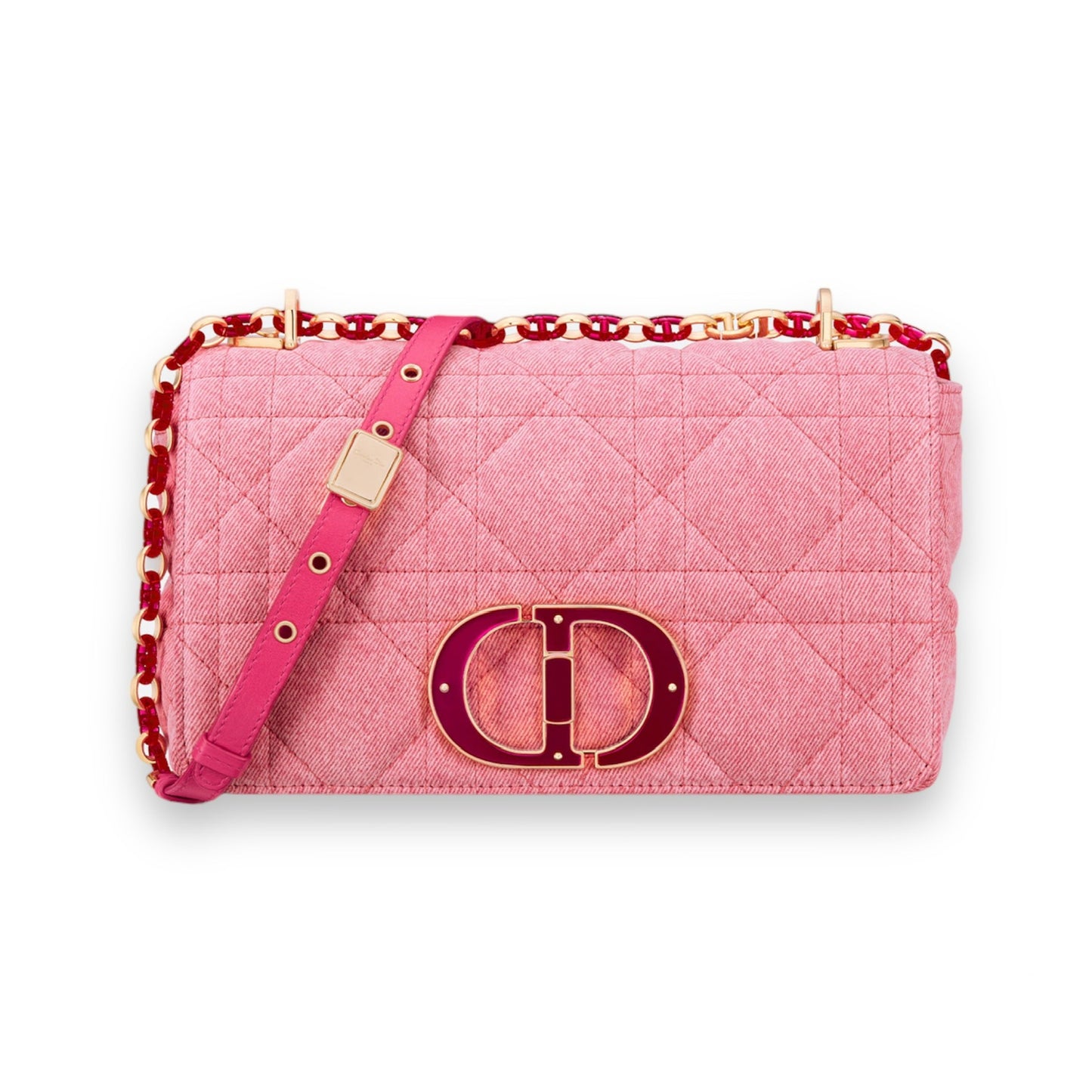 Sac Dior Caro medium denim rose