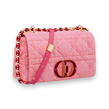 Sac Dior Caro medium denim rose
