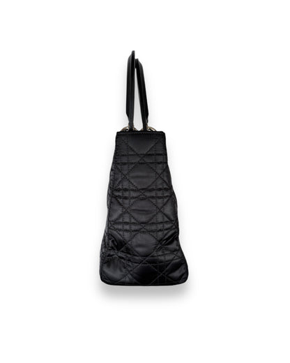 Sac Lady Dior en nylon et cuir noir