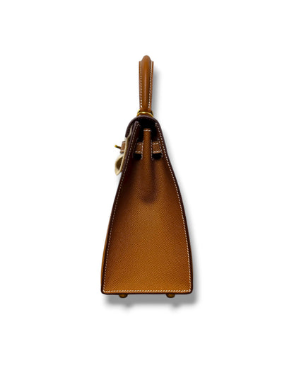 Sac Hermès Kelly 25 sellier cuir epsom gold