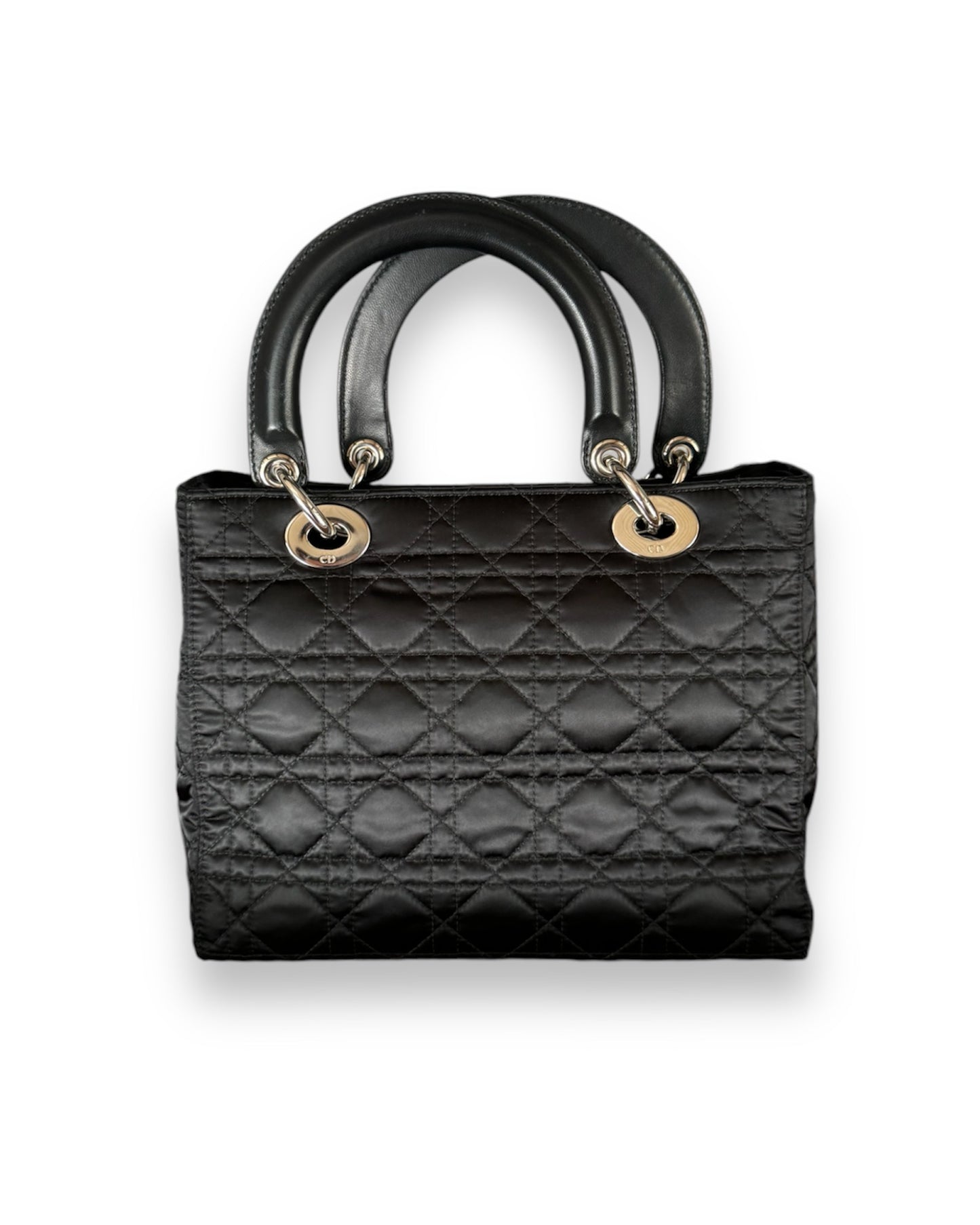 Sac Lady Dior en nylon et cuir noir