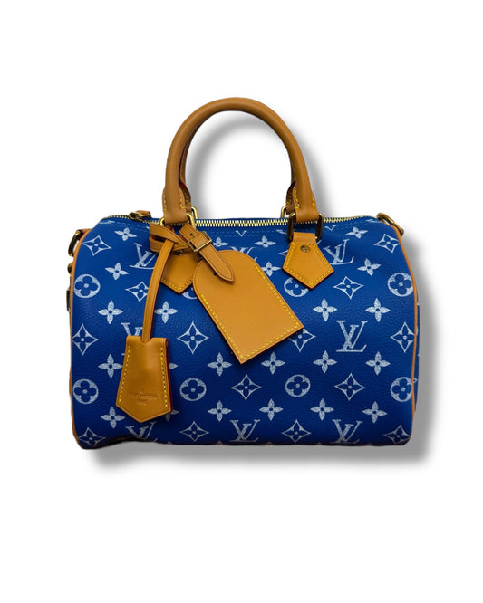 Sac Louis Vuitton Speedy P9 bandoulière 25 bleu