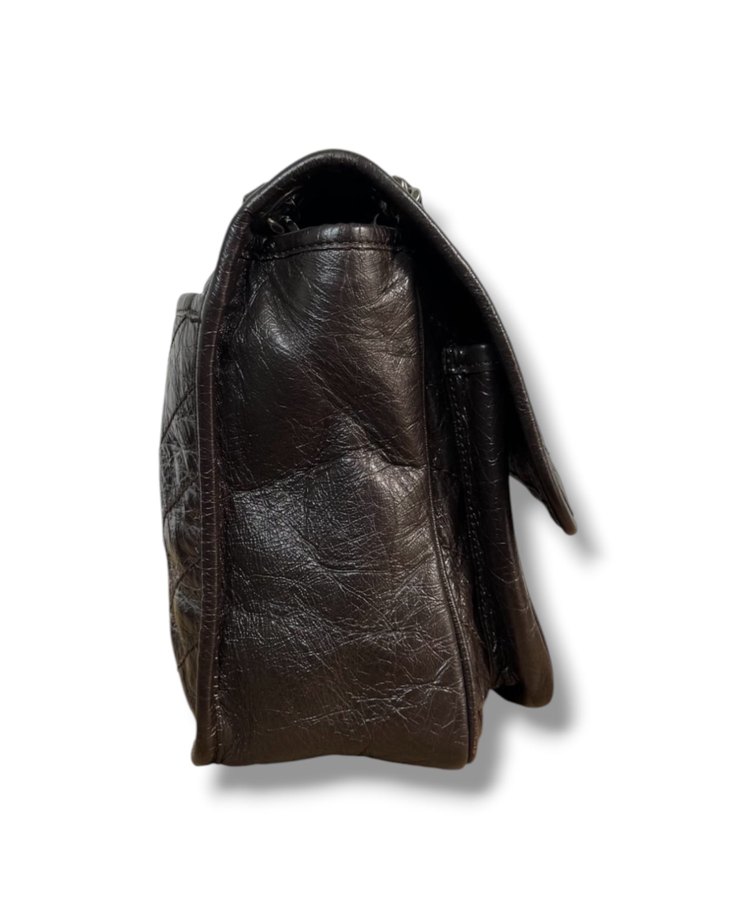 Sac Saint Laurent Niki medium cuir froissé marron