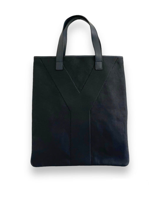 Sac Yves Saint Laurent "Gruppo Ycon" en cuir et textile, couleur navy.