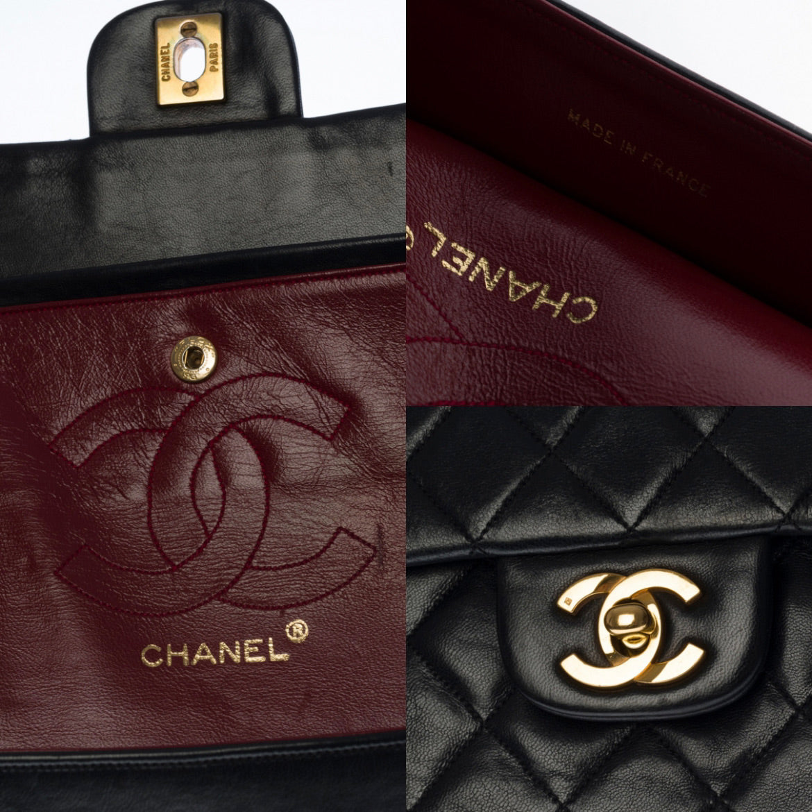 Sac Vintage Chanel Timeless Medium 25 cuir noir