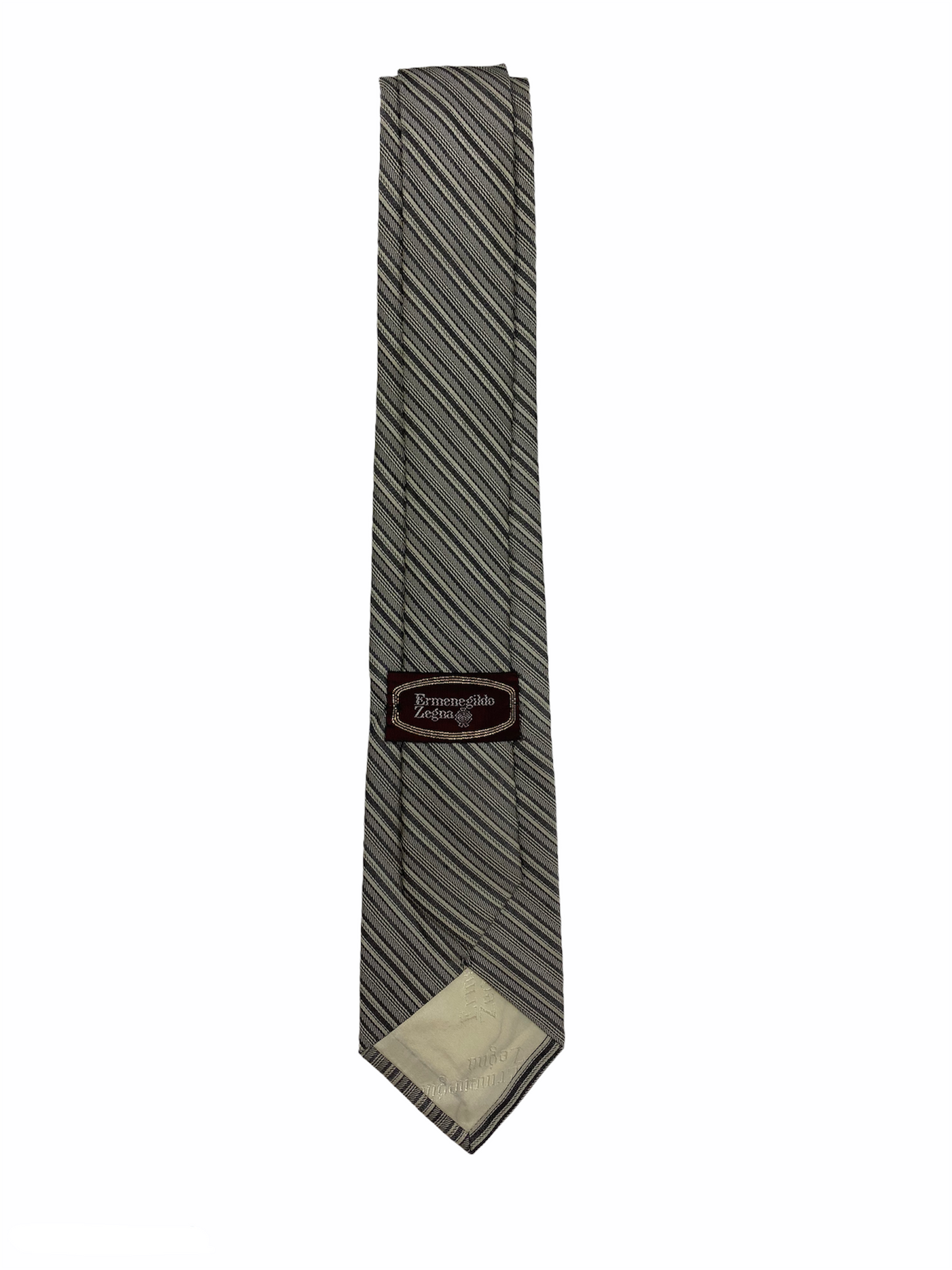 Cravate Ermenegildo Zegna rayée grise