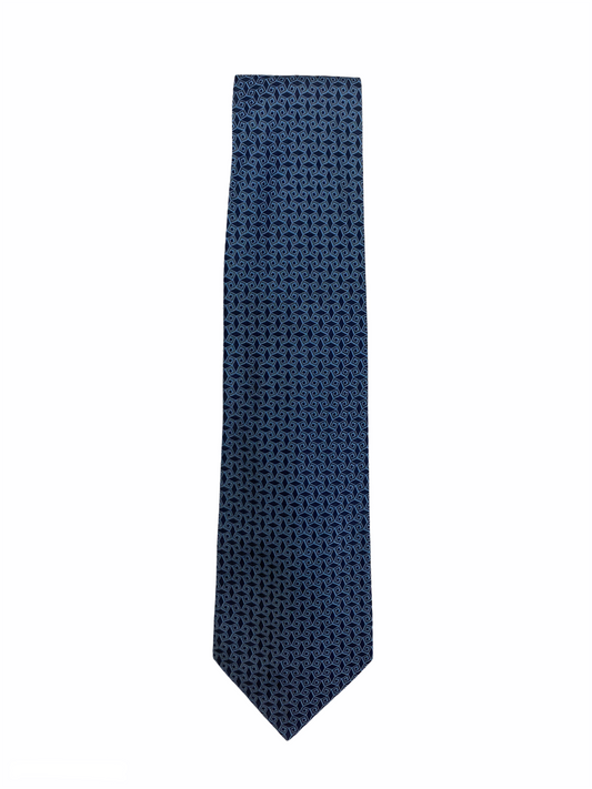 Cravate LANVIN en soie 100%, bleu. Article jamais porté sans étiquette.