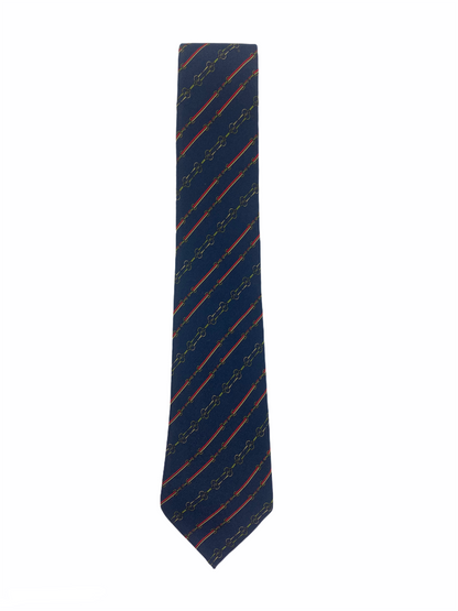 Cravate CARVEN bleu à motif vintage.