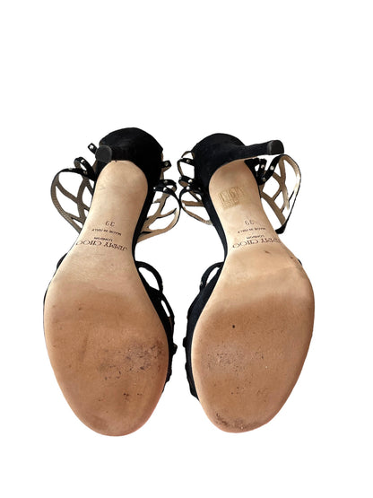 Sandales à talons Jimmy Choo en cuir avec strass