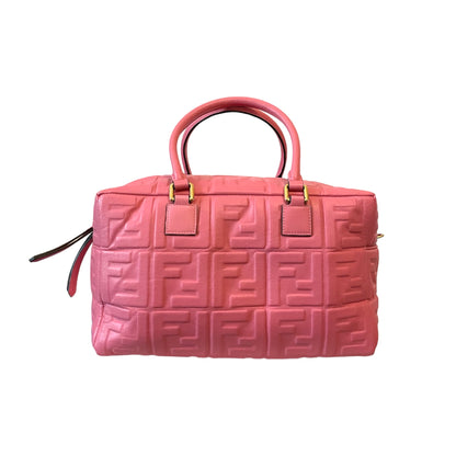 Sac Fendi Boston rose en cuir
