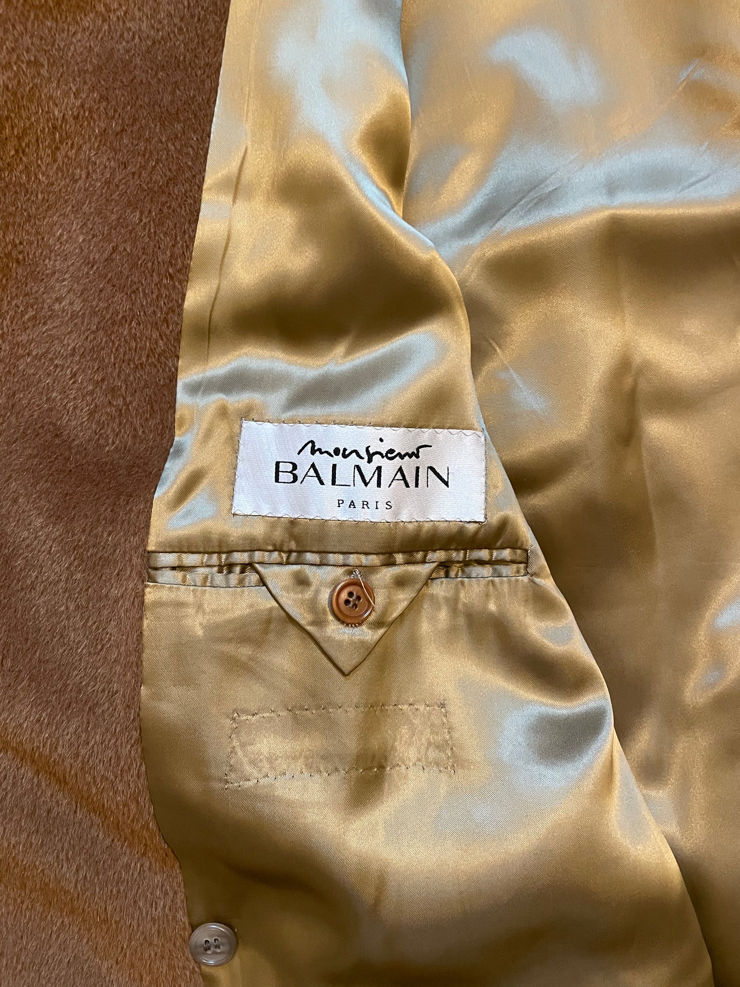 Manteau Balmain en laine marron