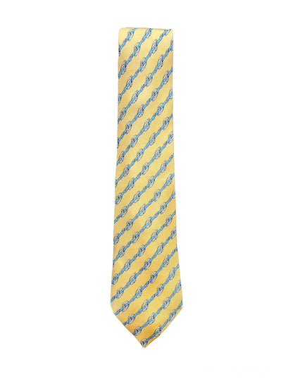 Cravate Hermès jaune en soie